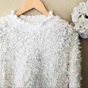 Mock Neck Ruffle Sweater